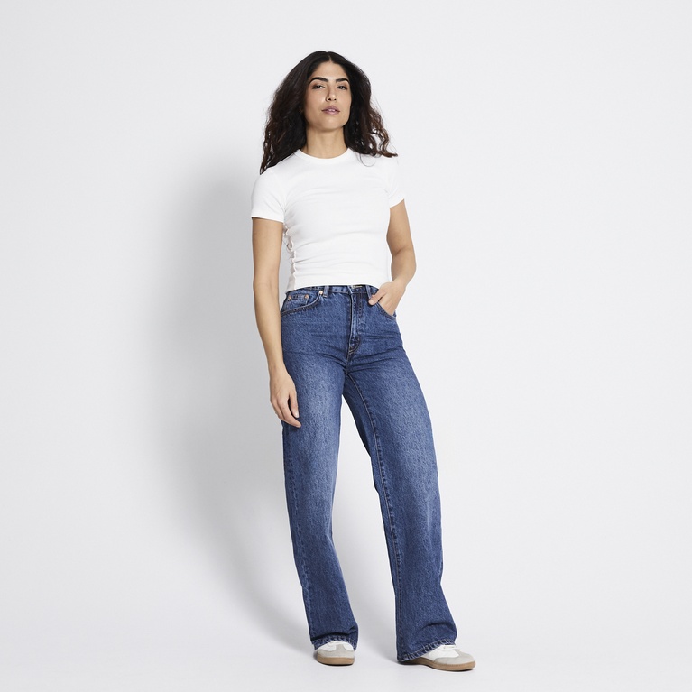 High waist wide jeans "Boulevard" Mid wash